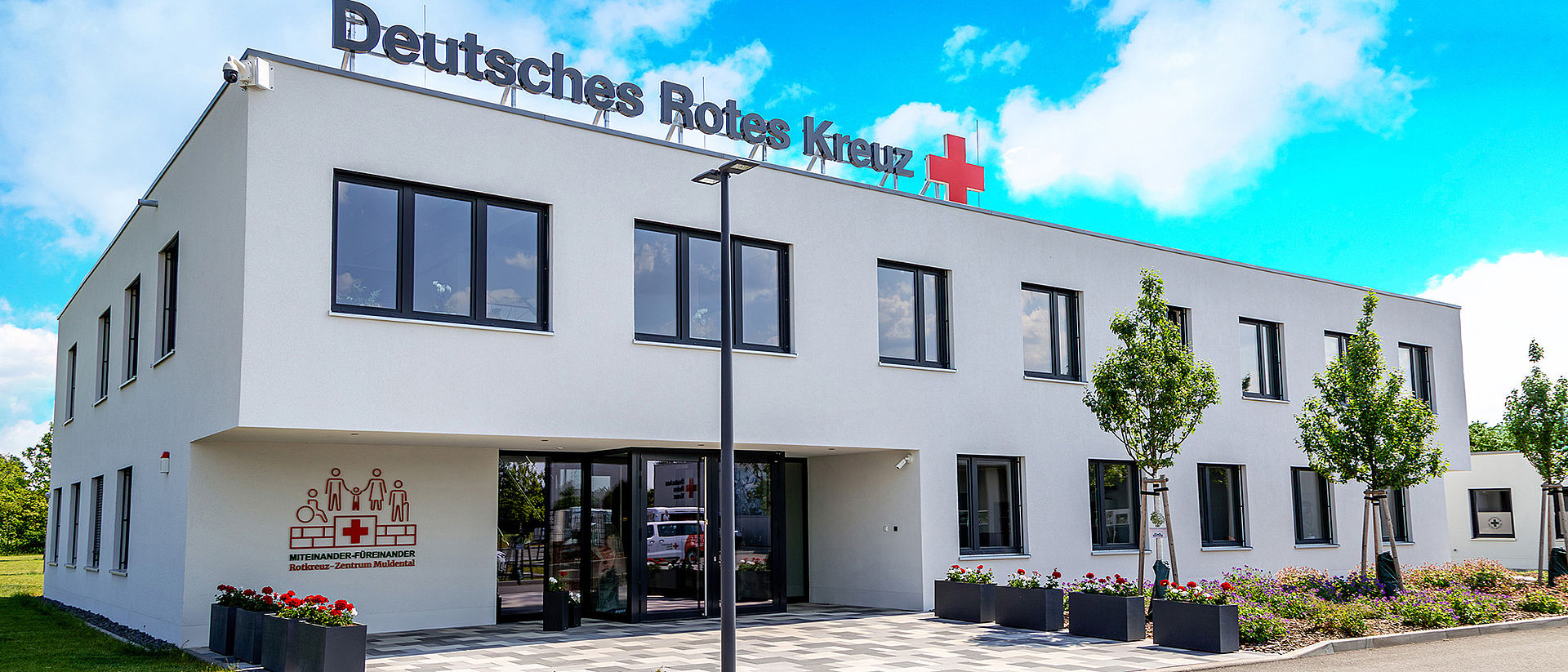 Eine Außenansicht des Rotkreuz-Zentrum Muldental